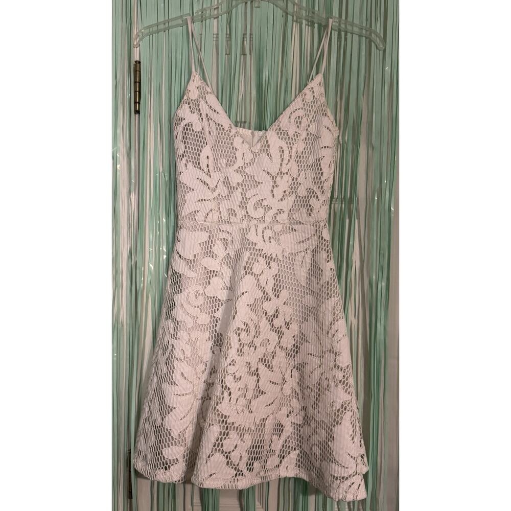 Charlotte Russe White Floral Print Dress, Wedding, Bachelorette, Cocktail, XS